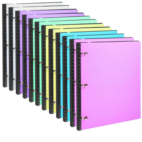 WOT I 12-Pack Telescoping 3 Ring Binder(0.75"), Expandable Flexible Binder - Patented Design for Easy Portability, Holds 8.5"x11" Paper, Perfect for School, Office&Home Organization(Assorted Pastels) - color: Pastel Assortment -No Front Cover, size: 0.75