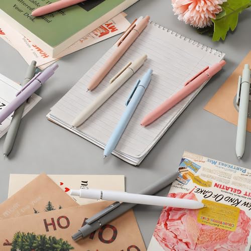 Epakh Gel Pens, 10 Pcs 0.5mm Quick Dry Black Ink Fine Point Smooth Writing Pens High End Series Retractable Aesthetic Ballpoint for Office School Supplies Women Men Gifts(Colorful,Classic) - color: Colorful, style: Classic