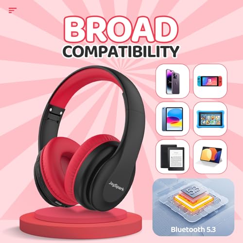 JoySpark Kids Bluetooth Headphones, Lightweight Wireless Headphones for Kids, 85/94dB Volume Limited, 60 Hours Playtime, Bluetooth 5.3, Over-Ear Toddler Headsets with Built-in Mic-Black - color: Black