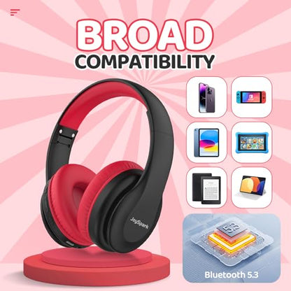 JoySpark Kids Bluetooth Headphones, Lightweight Wireless Headphones for Kids, 85/94dB Volume Limited, 60 Hours Playtime, Bluetooth 5.3, Over-Ear Toddler Headsets with Built-in Mic-Black - color: Black