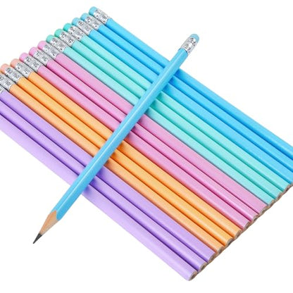 50PCS Triangular Grip Wooden cased Pencils for Kids with Erasers, Fun Cute Wood Wedding Golf Triangle Pencils for School,Drawing,Gift (50PCS) - style: Modern