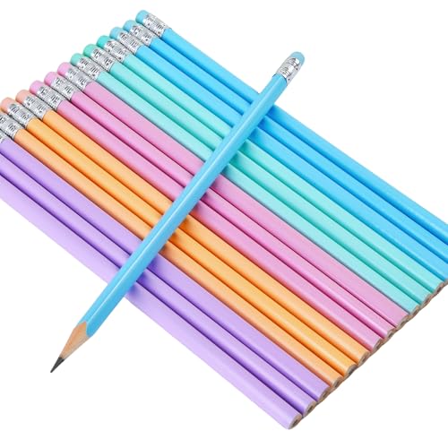 50PCS Triangular Grip Wooden cased Pencils for Kids with Erasers, Fun Cute Wood Wedding Golf Triangle Pencils for School,Drawing,Gift (50PCS) - style: Modern