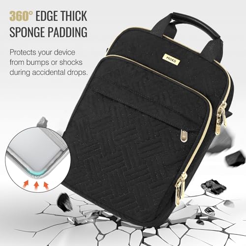 MoKo 15-inch Puffer Laptop Sleeve Bag for MacBook Air 15" / Pro 14" M5/M4/M3/M2 2026-2023, Galaxy Tab S10 FE Ultra 14.8" 2025, Puffy Laptop Carrying Case with Handle & Shoulder Strap, Black - color: Black, size: 15.6 Inch