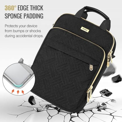 MoKo 15-inch Puffer Laptop Sleeve Bag for MacBook Air 15" / Pro 14" M5/M4/M3/M2 2026-2023, Galaxy Tab S10 FE Ultra 14.8" 2025, Puffy Laptop Carrying Case with Handle & Shoulder Strap, Black - color: Black, size: 15.6 Inch