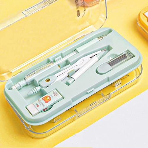 Math Geometry Kit Set Geometry Set Drawing Compass 0.7mm Mechanical Pencil Eraser Protractor Rulers Drafting Compass 8 Piece Set for Student Professional Precision Compass (Color : Gold) - color: Gold