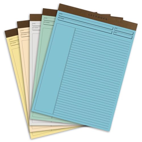 Levenger Freeleaf Annotation Ruled Writing Pads Lined Notepad, Compatible with Cornell Note-Taking System, Pack of 5, Multicolored, Letter - size: Letter