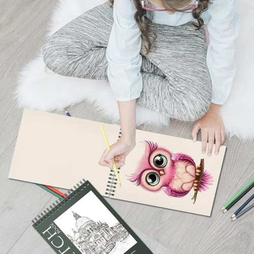 OSIMIG 20 Pack Sketch Books 5.5" x 8.5", Top Spiral Bound Sketch Pad, Mini Sketchbook Bulk for Kids, 600 Sheet Drawing Paper (68lb/100gsm), Drawing Pad for Beginger, Art Supplies - size: 20 Pack
