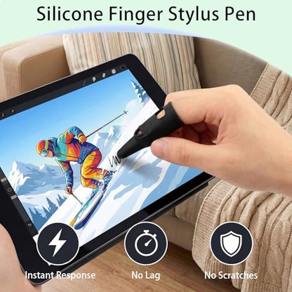 2Pcs Finger Stylus Pen for Touchscreen - High Precision Sensitivity Silicone, Capacitive Stylus Suitable for iPad/iPhone/Android Phones Tablets All Touch Screens Adults