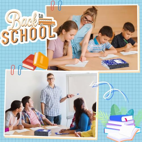Fainne 60 Pack Composition Notebooks College Ruled A5 Composition Notebook Bulk Marble Notebooks 30 Sheets (60 Pages) for Student Journal Classroom Office School Supplies(Blue) - color: Blue