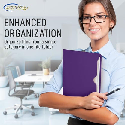 Purple File Jackets, Flat-No Expansion, Letter Size, Reinforced Straight-Cut Tab, 10 Pack - color: Purple