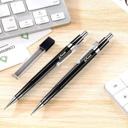 Outus 8 Pcs Mechanical Pencil Metal Retractable Automatic Drafting Pencils Refills for Writing Drawing Signature Sketching Illustration Student Teacher Appreciation Giftsn(0.5 mm,Black) - color: Black, style: 0.5 mm