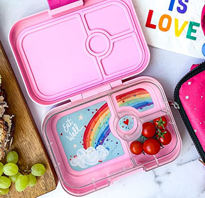 Yumbox Panino Leakproof Bento Lunch Box, Power Pink Rainbow | Sanwich Friendly Tray - color: Power Pink