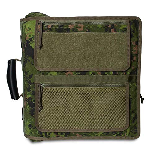 TACTICAL NOTEBOOK COVERS Tactical 3-Ring Binder Cover System | Zippered Padfolio Organizer Bag with Leather Handle | Fits 3” to 4” Binders | Durable Field Use Organizer (Canadian Digital Camo) - color: Canadian Digital Camo, size: Fits 3-4" Binders