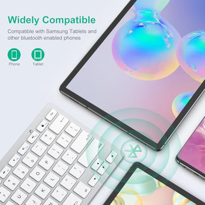 SPARIN Bluetooth Keyboard for Samsung Galaxy Tab A11 Plus/A9 Plus/S11/S10 FE/S10+/S6 Lite, Wireless Keyboard for Android, Windows,Samsung Tablet, PC, Phone-Ergonomic, Lightweight, Ultra-Slim-Grey - color: Grey