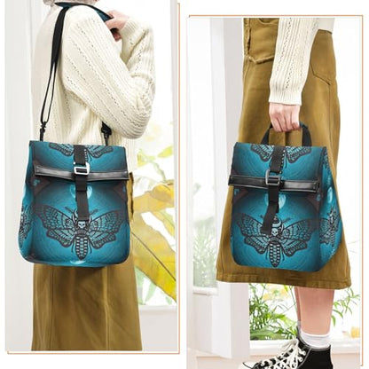 MNSRUU Insulated Lunch Bags Women Men, Skull Butterfly Portable Reusable Thermal Meal Tote Cooler Bag Organizer, Adjustable Shoulder Strap, Handle - color: Butterfly 137