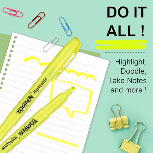 Highlighters Yellow 48 Pack,Bible Highlighters No Bleed–Bulk Chisel Tip High Lighter Markers Set for School, Office,Study,Journaling–Smear-Free,Quick Dry–Fluorescent Pens for Teachers