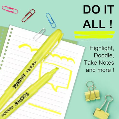 Highlighters Yellow 48 Pack,Bible Highlighters No Bleed–Bulk Chisel Tip High Lighter Markers Set for School, Office,Study,Journaling–Smear-Free,Quick Dry–Fluorescent Pens for Teachers
