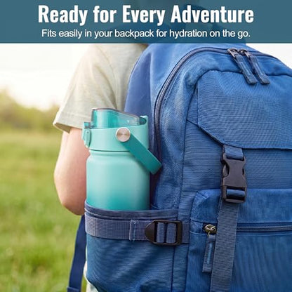 OLDLEY 18oz Insulated Water Bottle with 2-in-1 Straw & Chug Lid, Leakproof Stainless Steel Bottle, Cup Holder Friendly Vacuum Water Bottle for Travel, and School,Teal Ombre - color: Teal Ombre