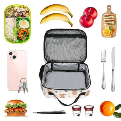 WOBAGMEN Highland Cow Lunch Box for Kids, Cute Insulated Lunch Bag for Boys Girls,Waterproof Lunch Box with Water Bottle Holder for Teens Adults Picnic Travel Back to School (Highland Cow Cactus) - color: Highland Cow Cactus