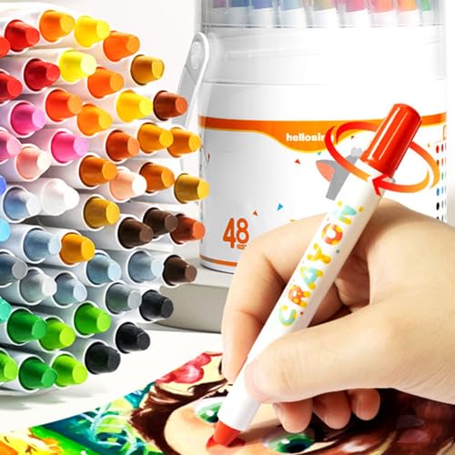 Twistable Crayon, Smooth Gliding Drawing Crayon Water Cleanable Washable CrayonSet, Perfect for Youngly Artists and Beginner Smooth Coloring - color: 36 Colors