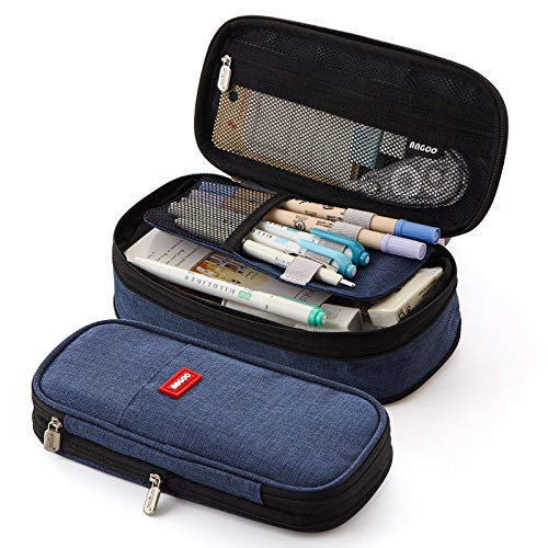 iSuperb Foldable Pencil Case Zipper Big Capacity Aesthetic Canvas Pencil Pouch Compartments Stationery Organizers Pen Bag for Kids Girls Boys Teen Child Student School Supplies Makeup Bags