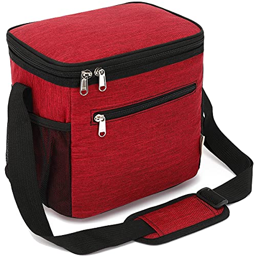 GYEUKHAM Insulated Lunch Bag for Adult/Women/Men, Reusable Large Lunch Box Cooler Soft Leakproof Tote, Thermal Meal Prep Lunch Pail with Adjustable Shoulder Strap for Picnic/School/Travel/Office,Red - color: Deep Red