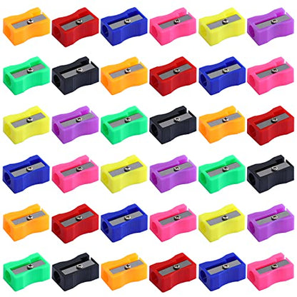 XYW 150 Pieces Pencil Sharpeners in Bulk - Colorful Mini Handheld Pencil Sharpener for Kids, Small Manual Pencil Sharpeners for School Classroom Home Office Supplies - color: 150 Pack