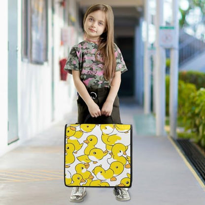 Cute Yellow White Duckling Zipper Binder 3 Ring 1.5 Inch School Binder Organizer with Shoulder Strap Handle File Folder Pockets Large Capacity Students Girl Boy Men Office Work - color: Cute Yellow White Duckling