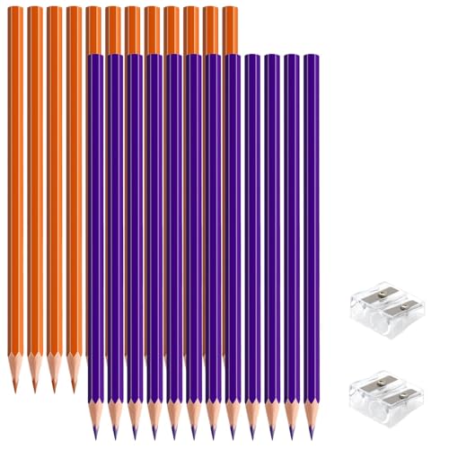 24 PCS Orange Purple Colored Pencils, Pre-sharpened Professional Wooden Art Pencils Set for Artists Painting | Premium Drawing Sketching Supplies (Orange Purple) - color: orangepurple
