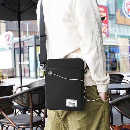 KIZUNA Tablet Sleeve Case 10 Inch Water Resistant Shoulder Messenger iPad Bag for 9.7" 10.5" 11" iPad Pro M2/10.9" iPad A14 Air 5/10.5" Surface Go 3/10.5" Samsung Galaxy Tab A S6/Huawei,Black - color: Black