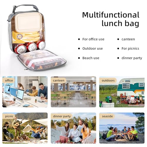 Lovoeo Lunch box Lunch bag for men women Insulated Lunchbox Lunch bags for Work Picnic Travel (Grey) - color: Gray