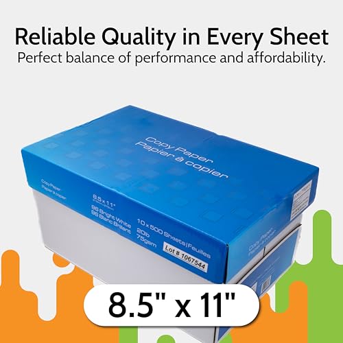 PSBM Multipurpose Copy Printer Paper, 8.5 x 11 Inches, US Letter Size, 20 Reams, 10000 Sheets, 96 Brightness, White - size: 20 Pack | 10000 Sheet