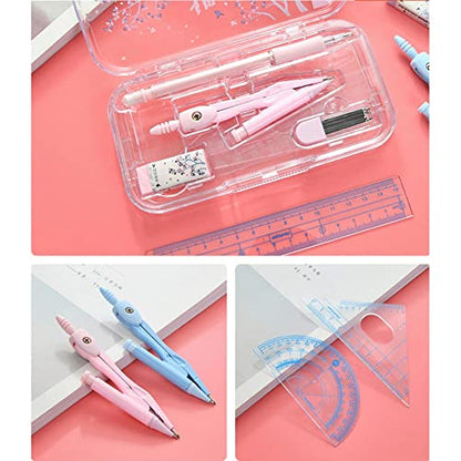 Drawing Compass Drafting Tools Compass Ruler Set Student Geometry Math Set Metal 8-Piece Measurement Design Compass Drawing Tool Math Geometry Kit Math Ruler Kit