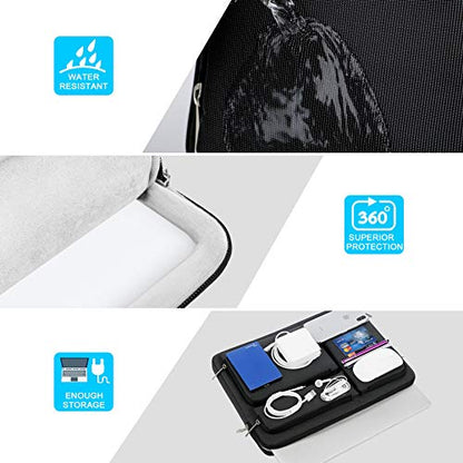 Lacdo 360° Protective Laptop Sleeve Case for 14 inch New MacBook Pro M5 Pro/Max A3426 A3427 (2026), M5/M4/M3/M2/M1 A3434 A3112 A3401 A3185 A2918 A2992, 13.8 inch Surface Laptop 7th Computer Bag, Black - color: Black, size: New MacBook Pro 14 Inch