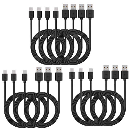 Smays USB C Cable Bulk 10-Pack 3ft, Type C Phone Charger Lot Black - color: Black, size: 3 Feet