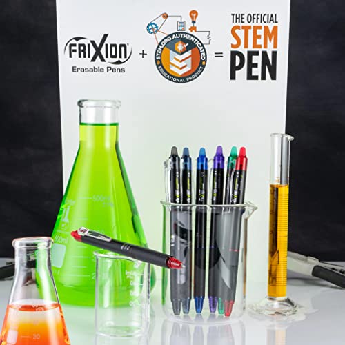 Pilot FriXion Synergy Clicker Erasable, Refillable, Retractable Gel Ink Pens, Extra Fine Point 0.5 mm, Pack of 8, Black, FriXion Erasable Pens 0.5 - Ideal for School & Office Writing - color: Black