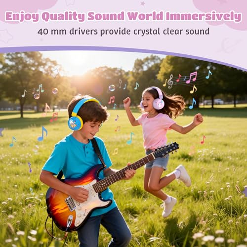 Kids Headphones Bluetooth for Girls, Toddler Headphones Wireless for School | 85/95dB Volume Limited, 50H Playtime, Bluetooth 6.0, Built in Mic, Fast Charging for Tablet, iPad, Cellphone - color: Pink