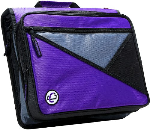 Case-it Universal Zipper Binder | 2-Inch O-Rings, 13-Inch Laptop/Tablet Padded Pocket, 400 Sheet Capacity, Multiple Storage Pockets & Shoulder Strap | School & Office Organizer | LT-007 Purple
