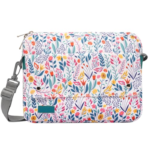 TiMOVO 9-11" Tablet Sleeve with Strap for iPad A16 Tab, Flowers | Protective Carrying Case with Adjustable Shoulder Strap & Pocket, Fits iPad 10th/9th-7th Gen, Air 11/5th/4th, Tab A9+ 11" - color: Flowers
