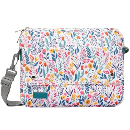 TiMOVO 9-11" Tablet Sleeve with Strap for iPad A16 Tab, Flowers | Protective Carrying Case with Adjustable Shoulder Strap & Pocket, Fits iPad 10th/9th-7th Gen, Air 11/5th/4th, Tab A9+ 11" - color: Flowers