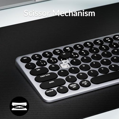 Keychron B3 Pro 75% Ultra-Slim Wireless Keyboard, 2.4GHz, Bluetooth 5.2 / Wired USB Connection, Lightweight Design, Portable Silent White Bluetooth Keyboard for Mac Windows Linux Tablet Phone - color: Gray