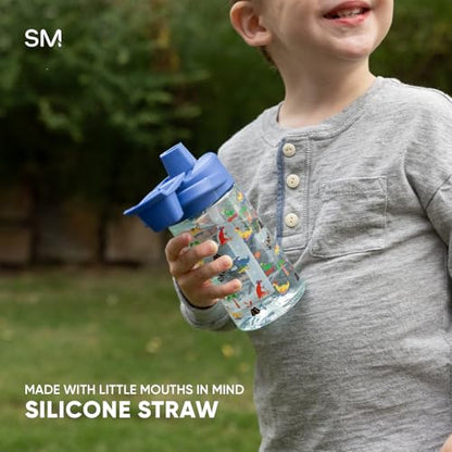 Simple Modern Kids Tritan Plastic Summit Water Bottle | 12 oz BPA-Free Cup with Covered Leak Proof Straw Lid for Boys, Girls, Toddlers | Outer Space - color: -Outer Space, style: Covered Lid | 12oz