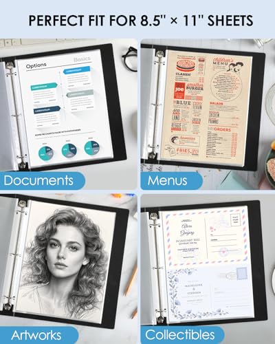 KTRIO Sheet Protectors 8.5 x 11, Page Protector for 3 Ring Binder, 100 Pack | Crystal Clear, Top Loading, PVC-Free & Acid-Free Polypropylene, No Print Transfer, Protects Letter Size Documents