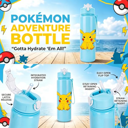 Cartoon Huntrix Water Bottle for Girls, 25oz Leak Proof with Straw Lid, Gifts for Girls (Pokee) - color: Pokee