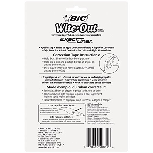 BIC Wite-Out Brand Exact Liner Correction Tape (4-Count) and Mini Twist Correction Tape (2-Count)