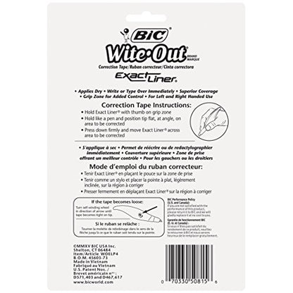 BIC Wite-Out Brand Exact Liner Correction Tape (4-Count) and Mini Twist Correction Tape (2-Count)