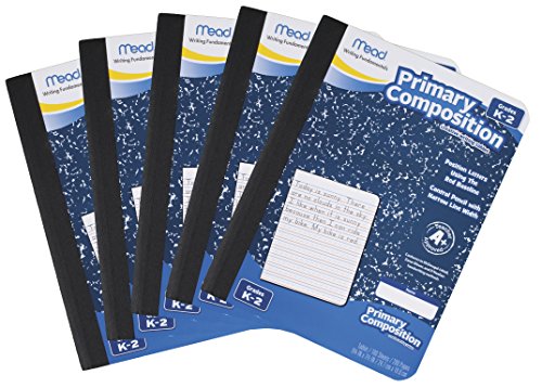 Mead Composition Books/Notebooks, Primary, Grades K-2, Wide Ruled Paper, 100 Sheets, 5 Pack (72900) - size: 5 Pack, style: Grades K-2