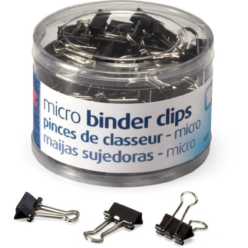 Staples Micro Binder Clips, Black, 100 Count – Extra‑Small Clips for Receipts, Labels & Detailed Paperwork - color: Black, size: Micro