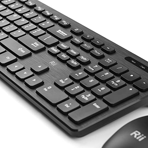 Wireless Keyboard and Mouse Combo - Rii Standard Office PC Keyboard and Optical Wireless Mice (Black (2 Pack)) - color: Black (2 Pack)