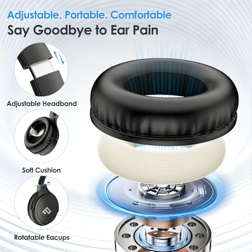 INFURTURE USB C Kids Headphone for School with Microphone | Foldable Lightweight Headphones, Wired Headphones, NO Charging Required Wired School Headphones for Teens for iPad, Laptop - color: Classic Black
